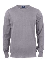 Merinowolle Pullover für Herren in grau, weich, warm und atmungsaktiv, Rundhalsausschnitt